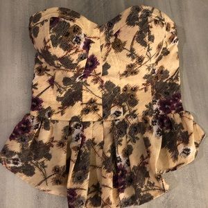Sleeveless corset floral peach and purple top